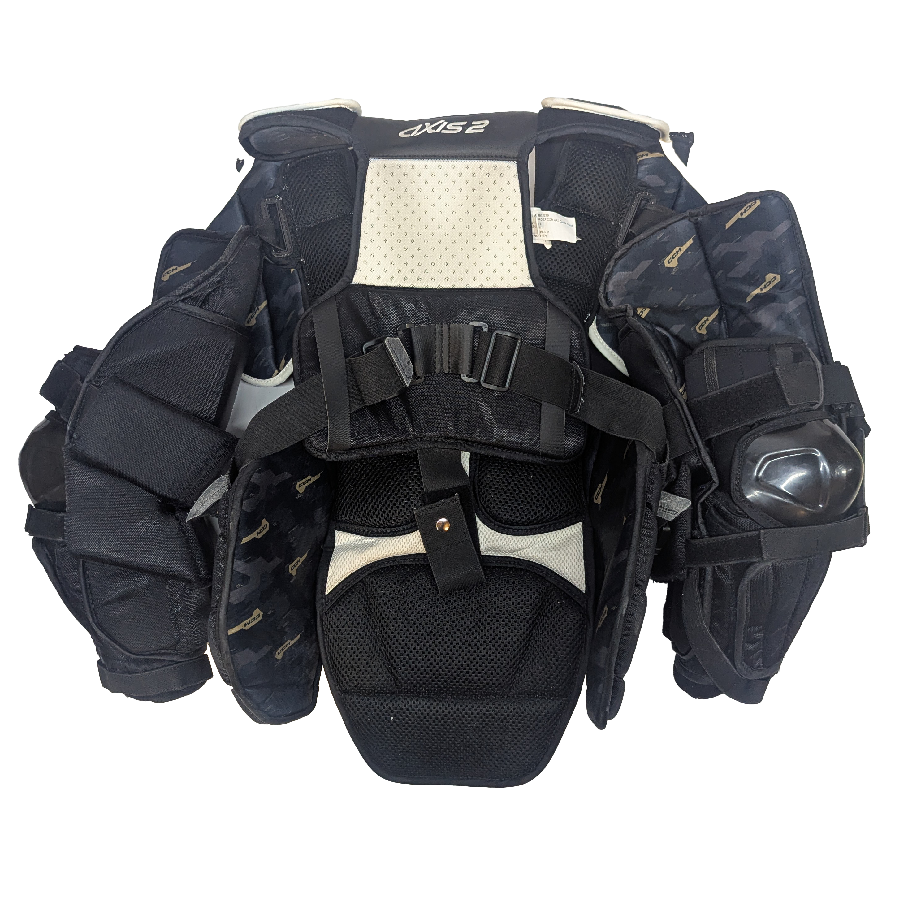 CCM Axis 2 - Plastron Pro Stock d'occasion (noir/jaune)